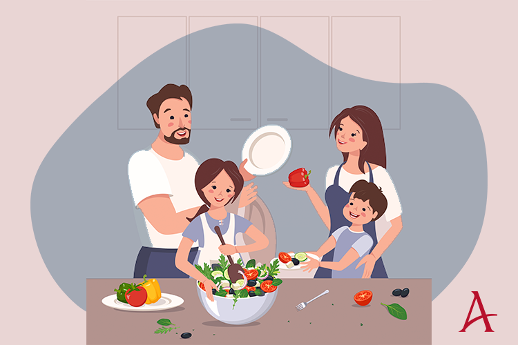 Familia alimentación saludable
